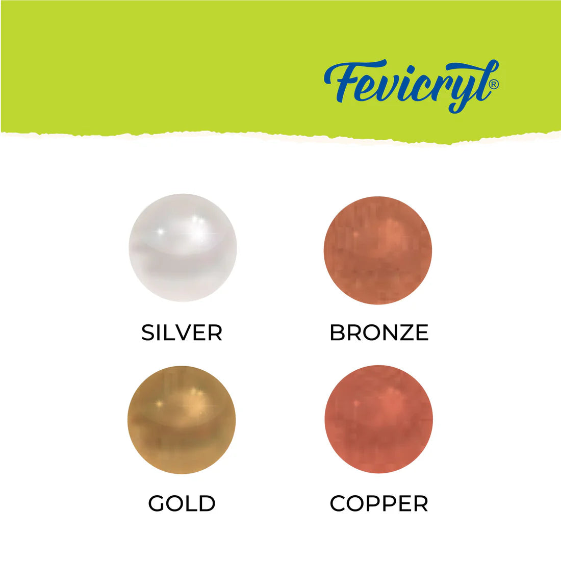 Fevicryl Pearl Metallic Colours 4 Shades