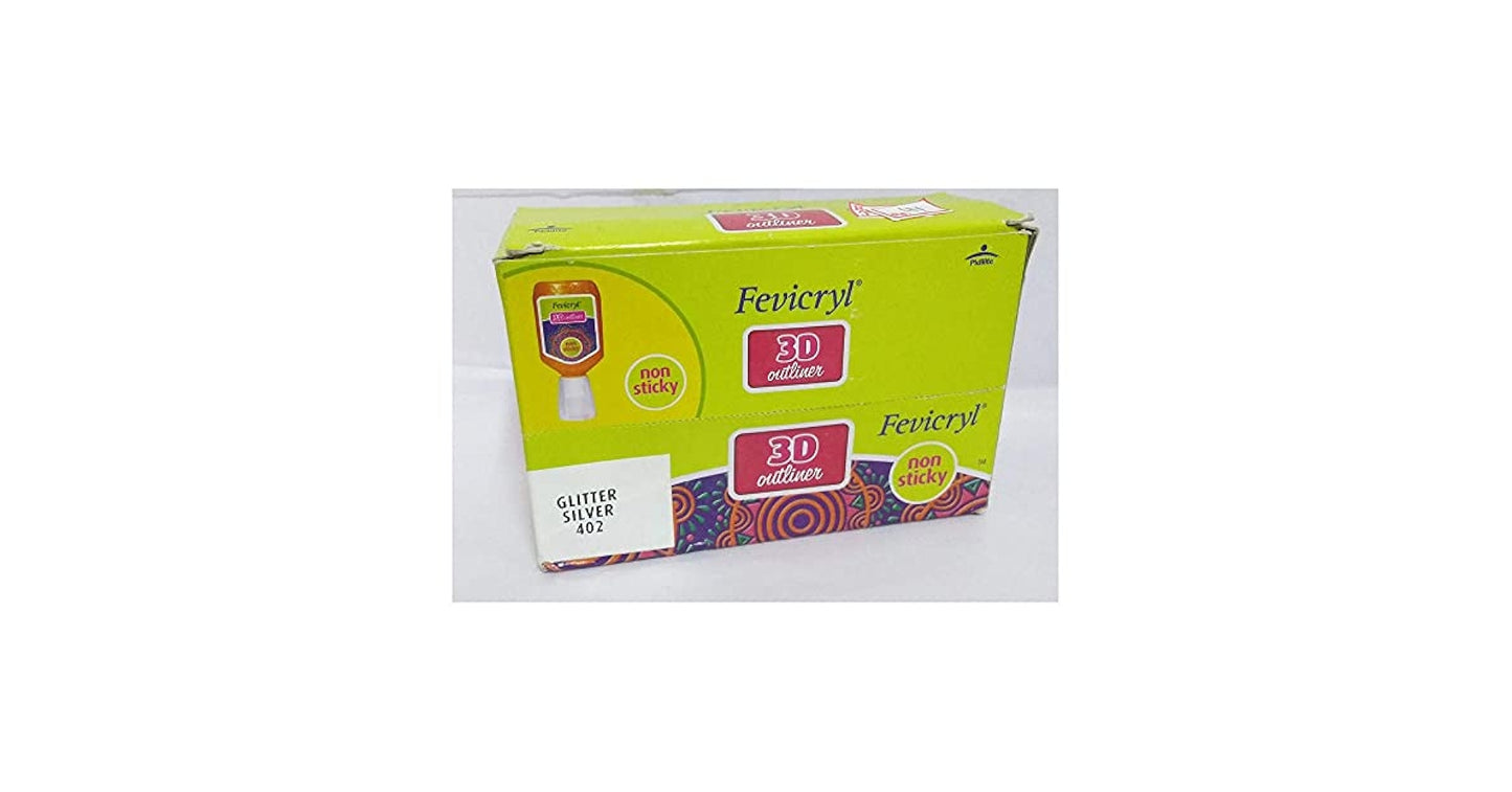 Fevicryl 3D Outliner Silver Glitter