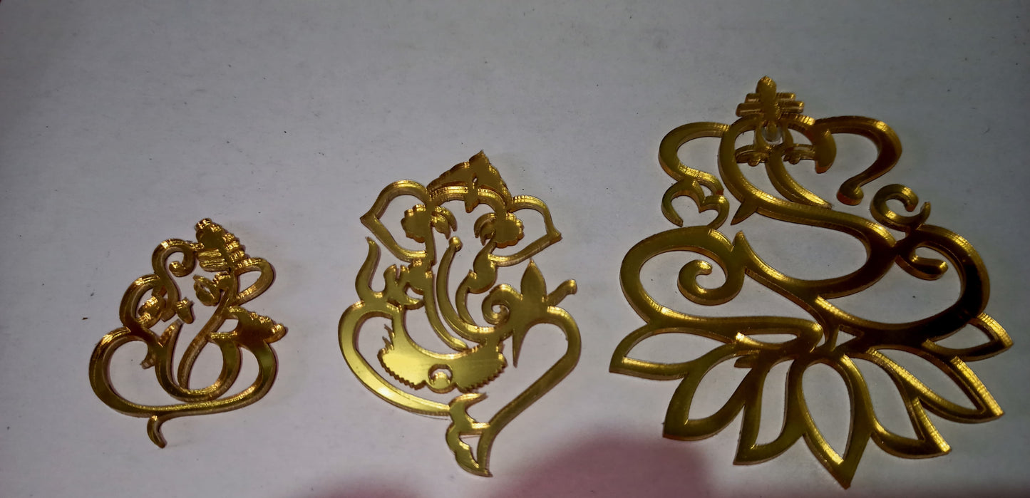 Ganesha Gold Acrylic Cutout