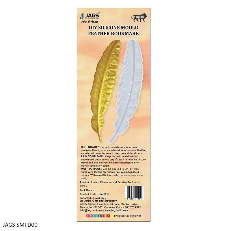 Jags Silicon Mould Feather Bookmark SMFD00