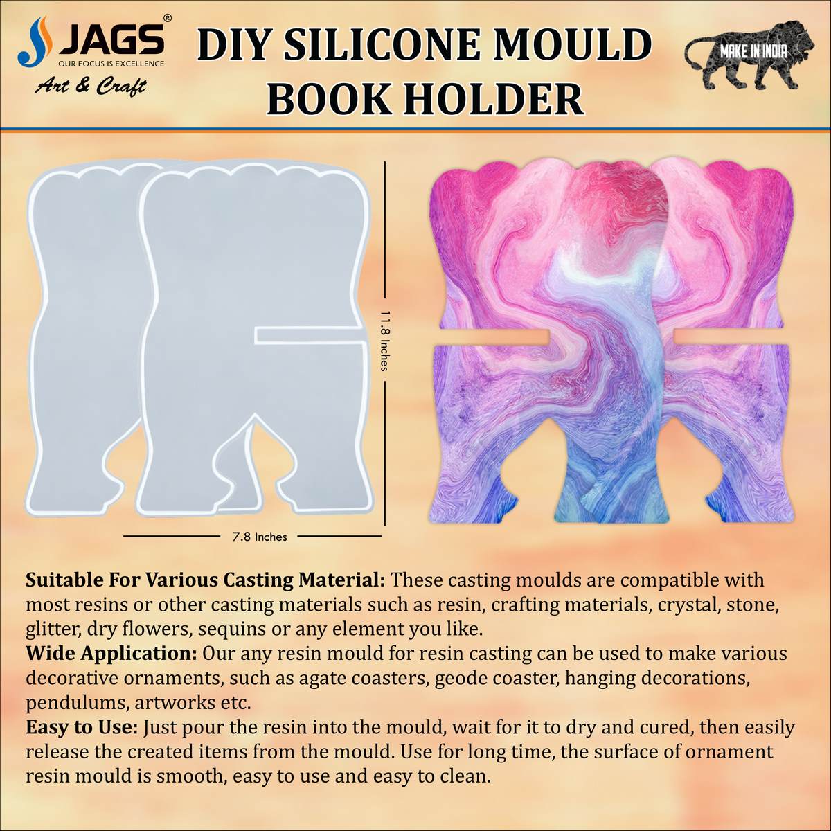 Jags Silicone Mould Folding Book Holder SMFB00