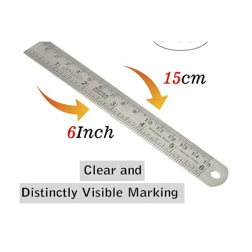 Khyati Steel Scale 15Cm
