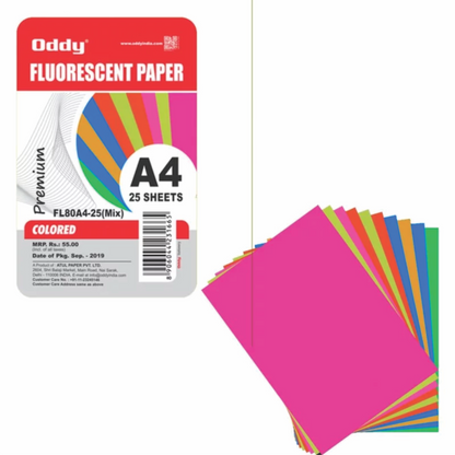 ODDY FLUORSENT PAPER A4 25 SHEETS