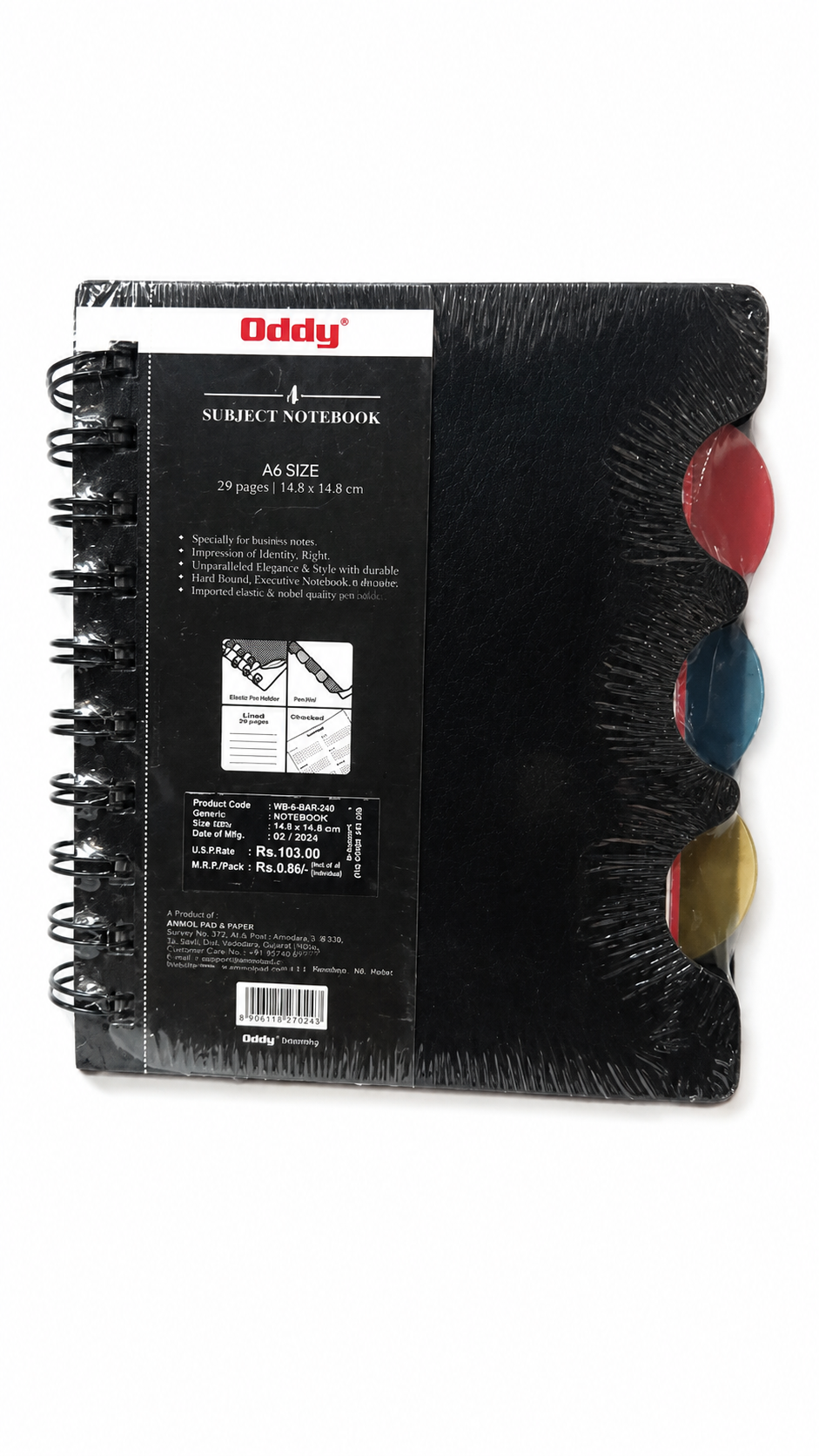 ODDY 4 SUBJECT NOTEBOOK A6 SIZE