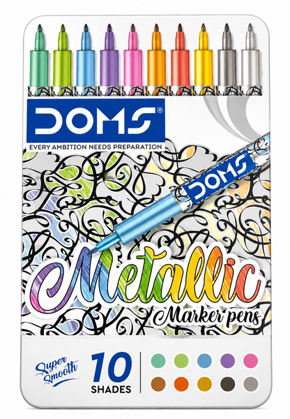 DOMS METALLIC MARKER PENS 10 SHADES