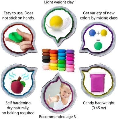 AIR DRY SUPER CLAY (COLOURFUL LIGHT BOUNCING CLAY)