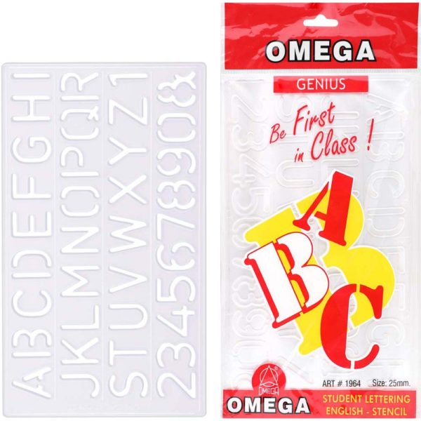 Omega Genius Student Lettering English Stencil 25mm