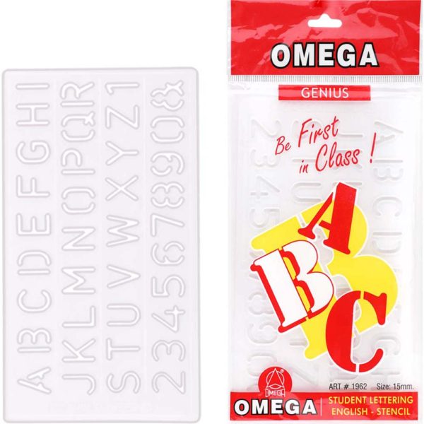Omega Genius Student Lettering English Stencil 15mm