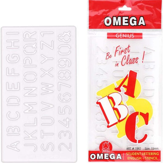 Omega Genius Student Lettering English Stencil 15mm