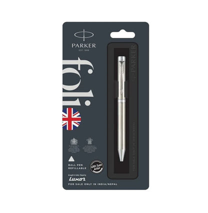 Parker Folio Stainless Steel Chrome Trim Ball Pen