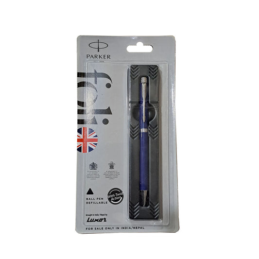 Parker Folio Standard Blue Chrome Trim Ball Pen
