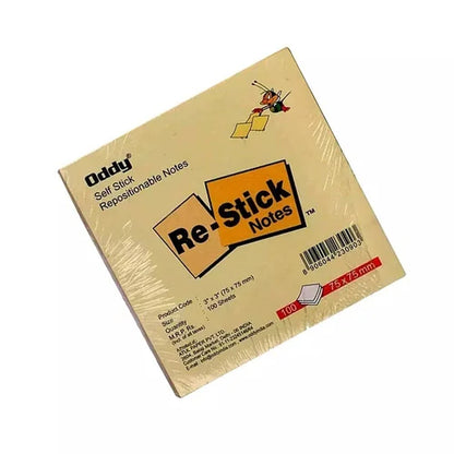 Oddy Re-stick Notes Yellow