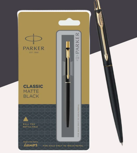 Parker Classic Matte Black Ball Pen- Blue (Pack of 1)