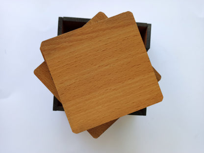 Wooden Tea Coaster Set Wood
