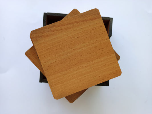 Wooden Tea Coaster Set Wood