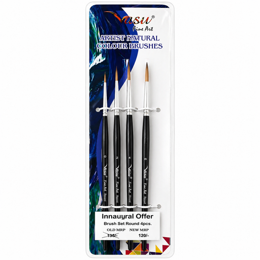 VASU FINE ART BRUSHES ROUND  SET OF 4