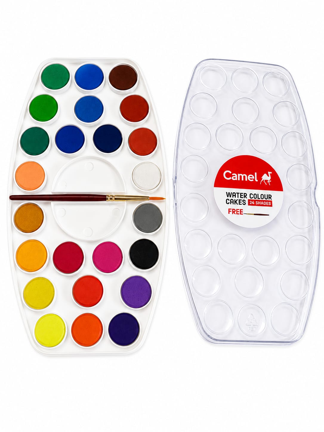 CAMEL WATER COLOUR CAKES 24 SHADES FREE PAINT BRUSH