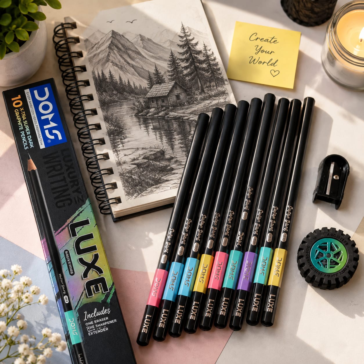 DOMS LUXE 10X EXTRA DARK GRAPHITE PENCILS