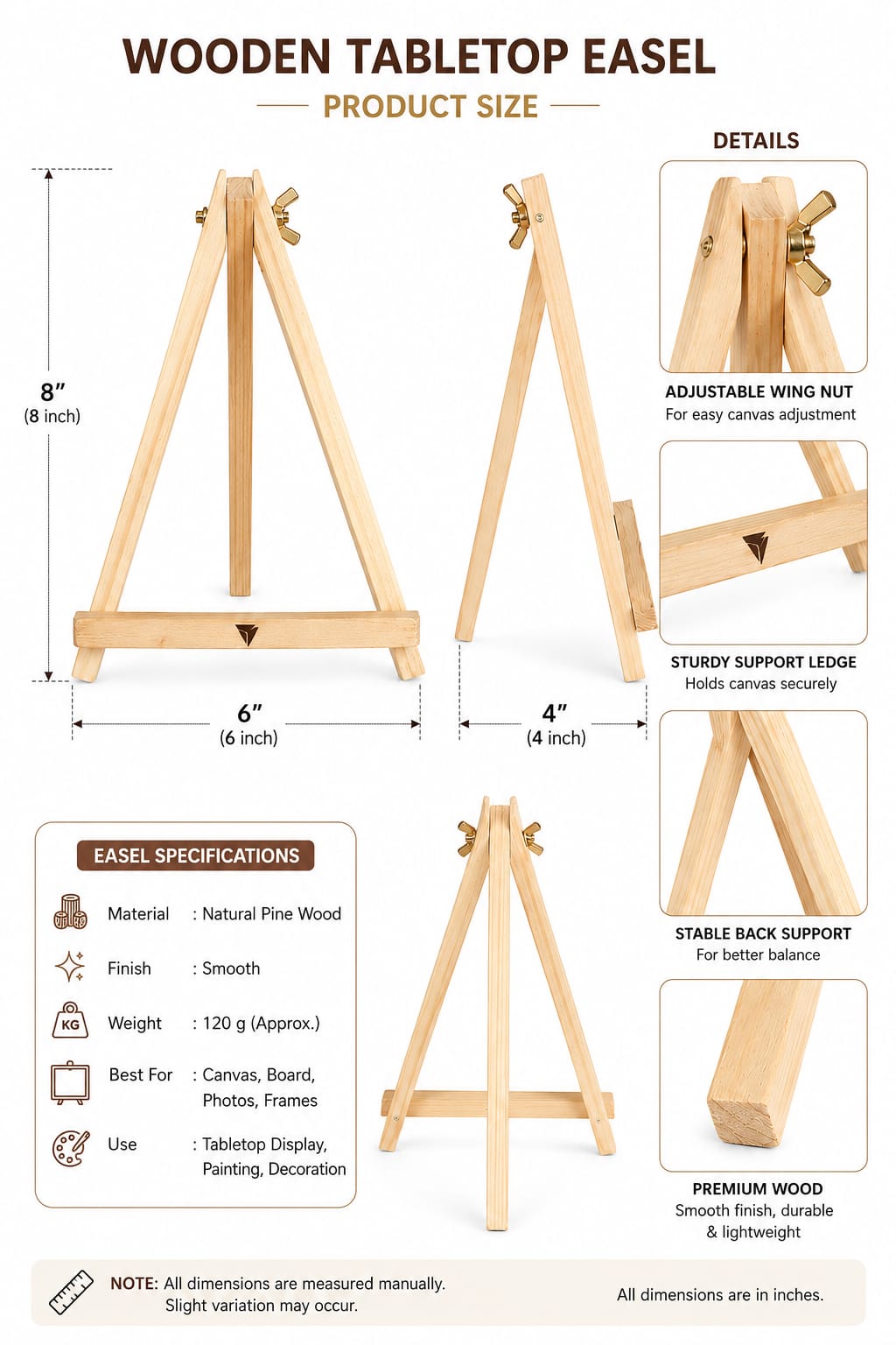 MULTIPURPOSE EASEL 8 INCH