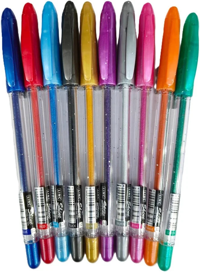 LINC SHINE SPARKLE GLITTER PENS 10 PCS