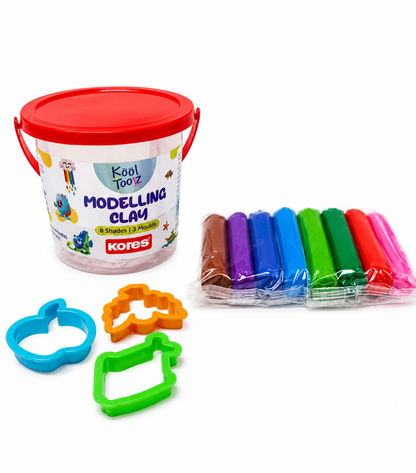 KORES MODELLINGCLAY 8 SHADES 3 MOULDS