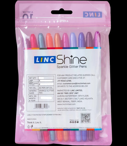LINC SHINE SPARKLE GLITTER PENS 10 PCS