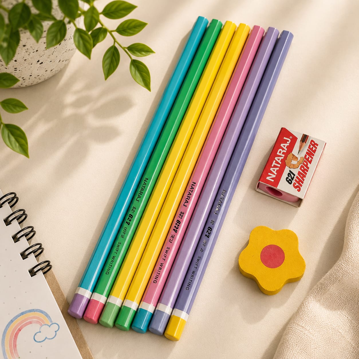 NATARAJ PENCILS PACK  WITH FREE SHARPNER AN ERASER