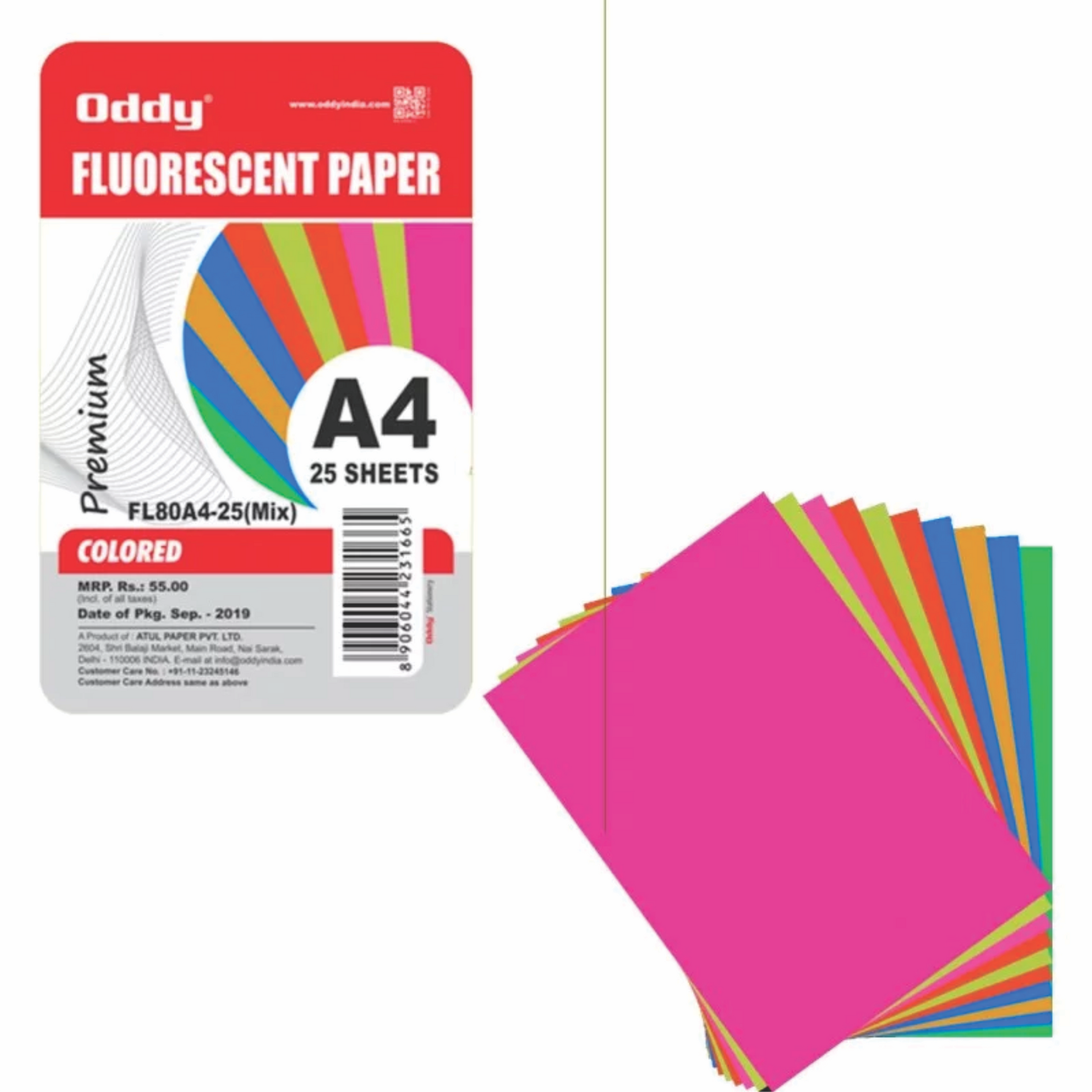 ODDY FLUORSENT PAPER A4 25 SHEETS – STATIONERY KINGDOM
