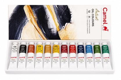 CAMEL ARTIST OIL COLOURS 12 SHADES 9ML TUBES