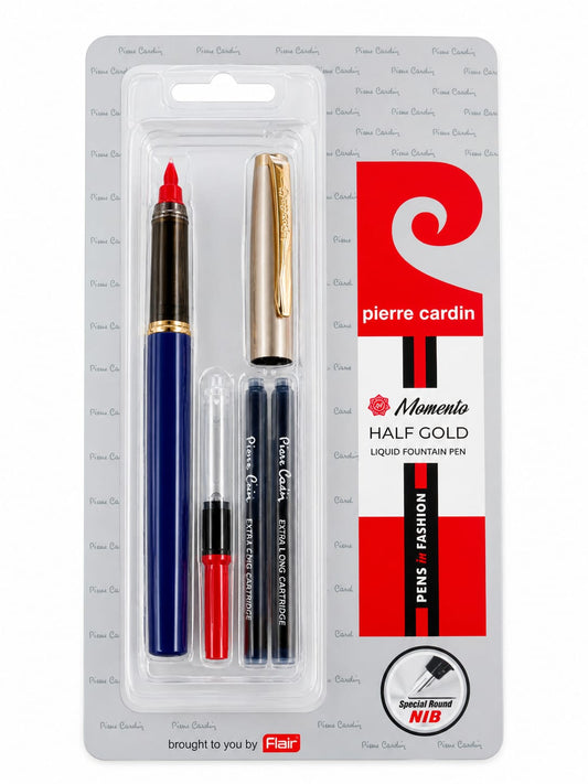 PIERRE CARDIN MOMENTO HALF GOLD LIQUID FOUNTAIN PEN