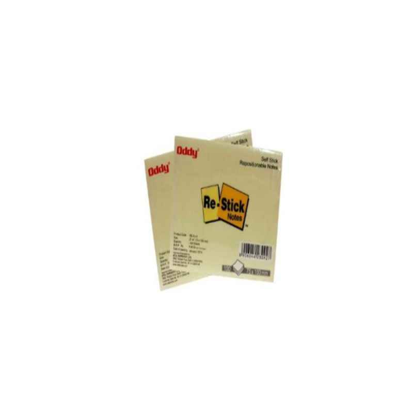 Oddy Re-stick Notes Yellow