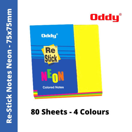 Oddy Re-stick paper neon coloured notes