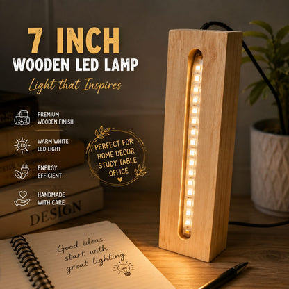 WOODEN STAND WITH LED LIGHT 7 INCH WSWL-7