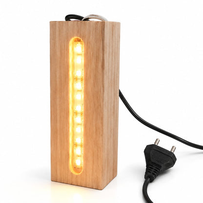 WOODEN STAND WITH LED LIGHT 5INCH WSWL-5
